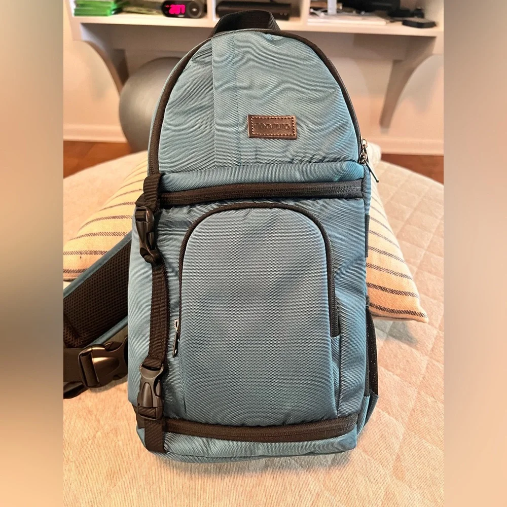 MOSISO Teal Camera Sling with Tripod Holder